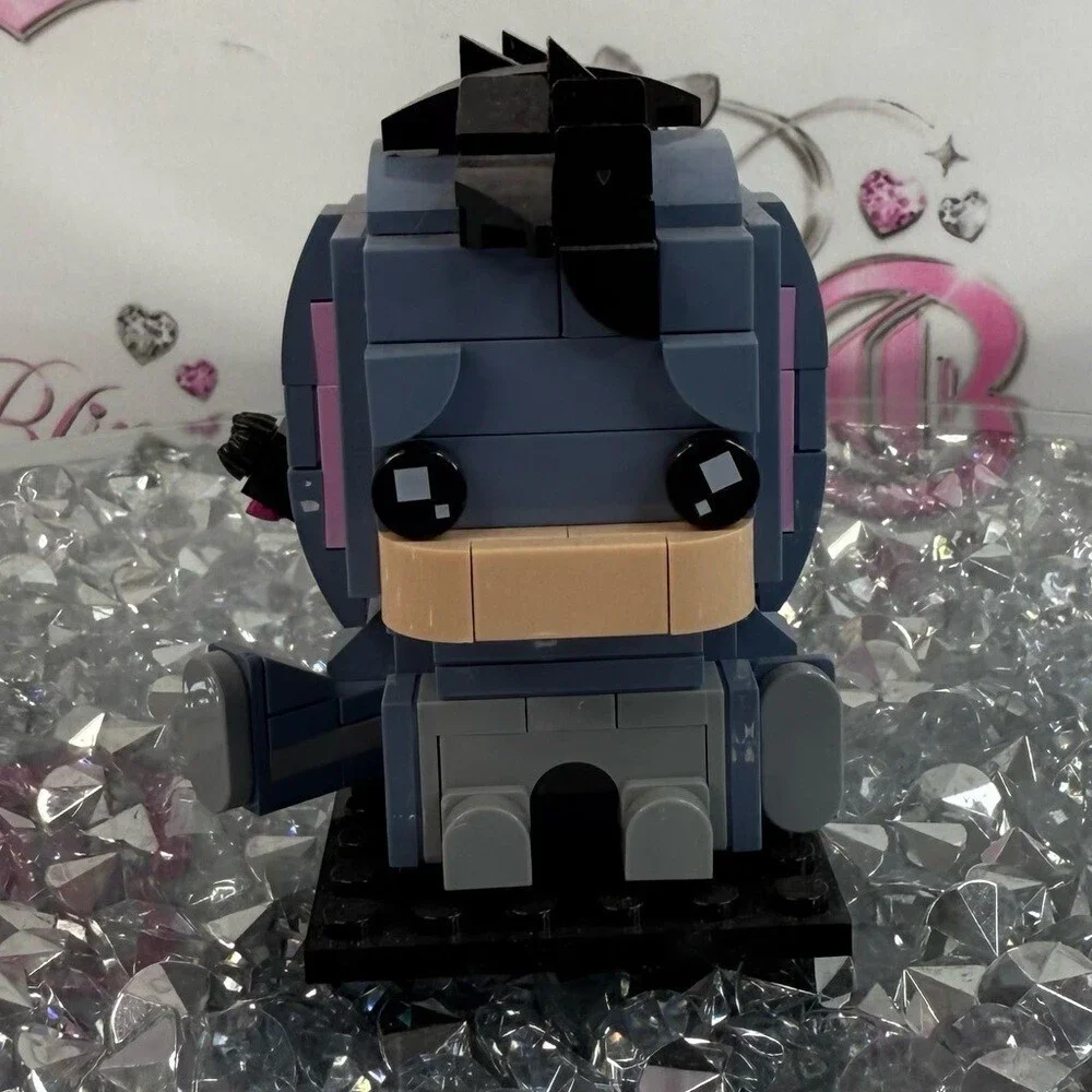 Lego eeyore Disney built Dark Blue and Pink Mini Figure Build